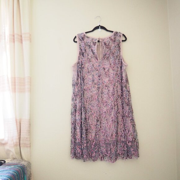 Torrid Pink and Black Lace Mini Sequin Shift Dress 1X - Picture 9 of 11